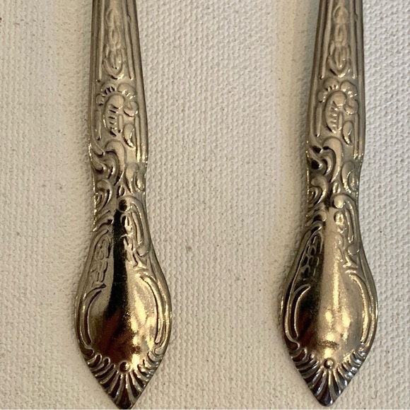 5 Piece Utica Thailand Stainless Steel Spoons Teaspoons 6.75" Glossy Scrolls Set - Picture 4 of 10